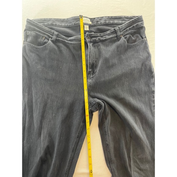 LL Bean Classic Fit Flare Jeans Dark Wash Women Size 18 - Picture 5 of 7